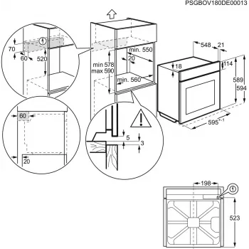 Electrolux EOD3H70X Einbau-Elektrobackofen 72L Edelstahl