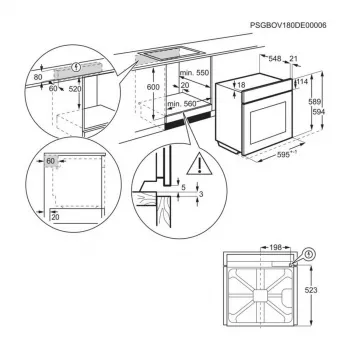 Electrolux EOE8P39WX Einbau-Elektrobackofen mit Pyrolyse-Selbstreinigung, 71L, A+ Energie