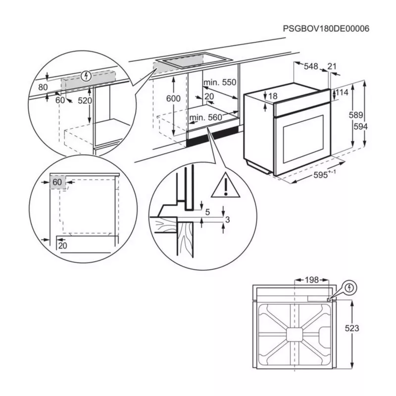 Electrolux EOE8P39WX Einbau-Elektrobackofen mit Pyrolyse-Selbstreinigung, 71L, A+ Energie