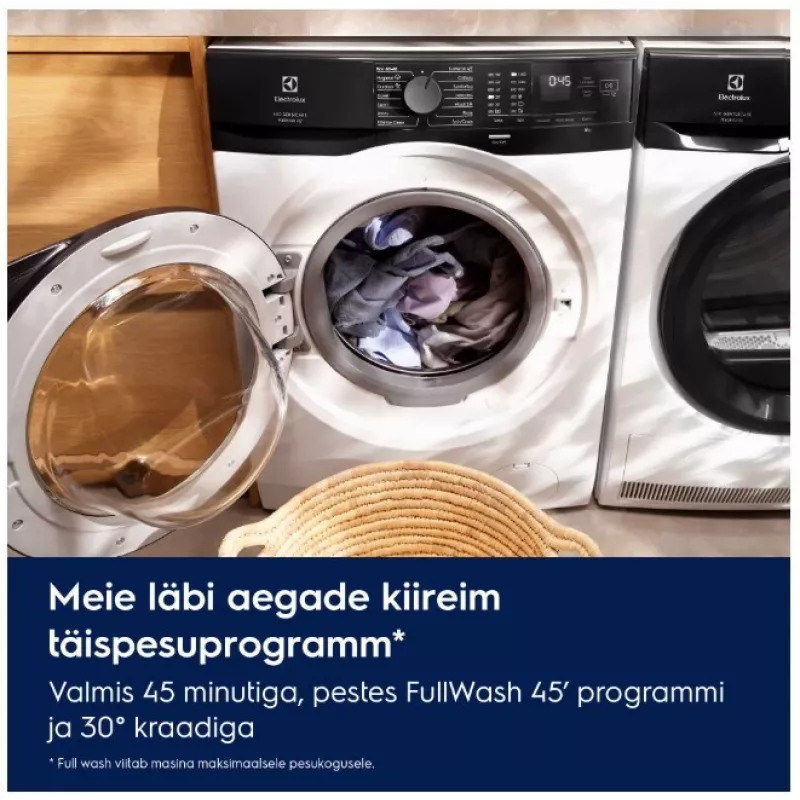 Electrolux EW6F9482E Freistehender Frontlader-Waschautomat, 8 kg, 1400 U/min, Weiß