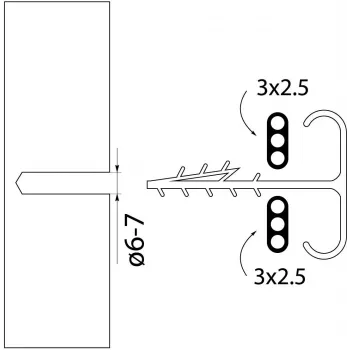Elektro-Plast Opatówek USMP-3 BIS Schnellmontage-Flachclip für 16,5 mm Kabel/Leitung, Weiß, 100 Stück
