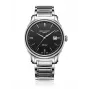 EMILE CHOURIET Herren Schweizer Automatikuhr 40mm Edelstahl Schwarzes Zifferblatt Lederarmband 081128G62586