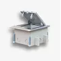 EMITER Bodenbox 6M IP66 - Bodenbox zur Montage von 22,5x45 mm (45x45 mm) Standard-Steckdosen, kippbar