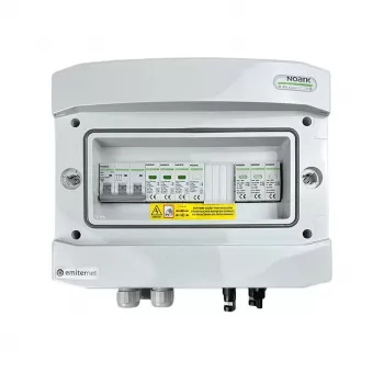 EMITER Schaltanlage Angebracht DCAC Hermetic IP65 EMITTER mit Noark 1000V Typ 1+2 DC Überspannungsableiter, 1 x PV String, 1 x MPPT // og. AC Noark Typ 1+2, 10A 3-Phase