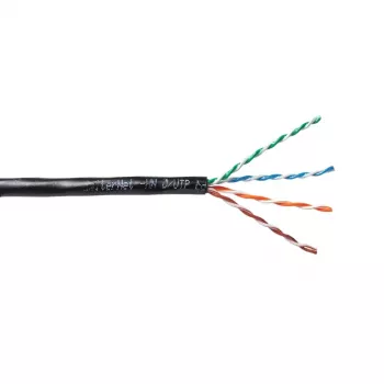 EmiterNet Outdoor Gel-Filled UTP Cat.5e Kabel, Vollkupfer, 4x2x0,5mm, PE-Mantel, Schwarz, 305m