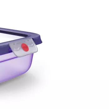 EMSA ONECLICK Aufbewahrungsbehälter für Lebensmittel 1,5 L rechteckig violett luftdicht auslaufsicher BPA-frei mikrowellen-, spülmaschinen- und gefriergeeignet 3110601757