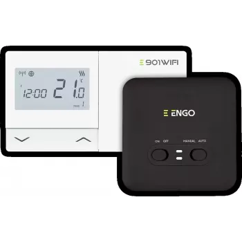 ENGO Controls E901-WIFI Smart Raumthermostat, batteriebetrieben, weiß