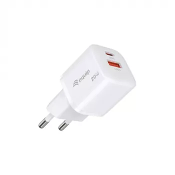 Equip 2-Port USB-C PD3.0/USB-A GaN Wandladegerät 20W, Weiß, 25 Stück Packung