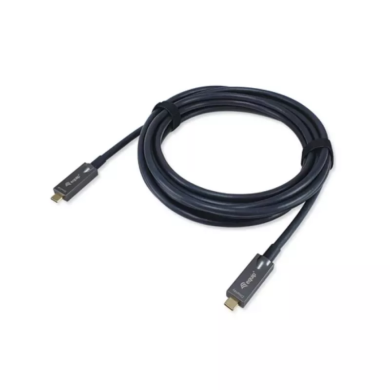 EQUIP 578203 USB-C auf USB-C aktives optisches Kabel 7,5 m 4K@60Hz 10Gbit/s PD 60 W Schwarz