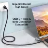 Equip GigaBit USB-C+A to RJ45 Adapter, Schwarz