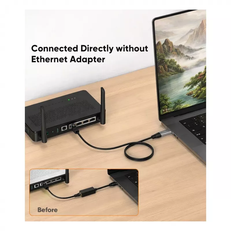 Equip Gigabit USB-C / USB-A zu RJ45 Ethernet-Adapter - Schwarz