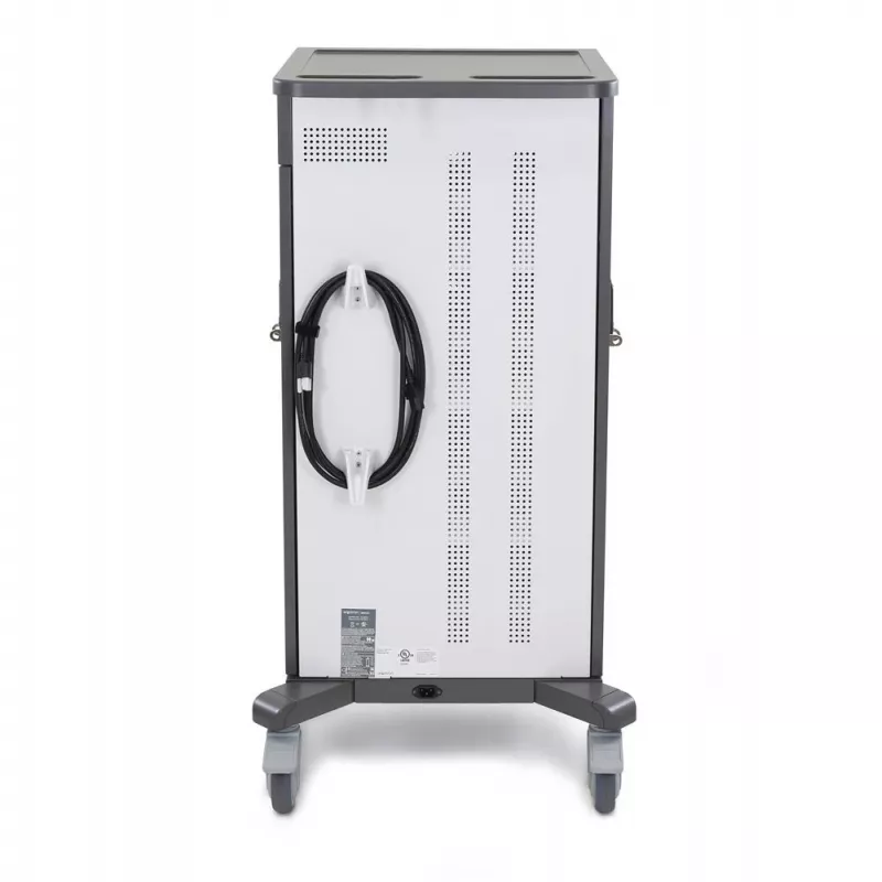 Ergotron YES35 Ladewagen für 35 Geräte, abschließbar, grau/weiß, für Bildschirme bis 10 Zoll