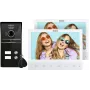 EURA VDP-80C5 Video-Türsprechanlage für zwei Familien, Weiß, 2x 7 Zoll LCD, FHD, 1080p Kamera, RFID-Leser, Aufputzmontage