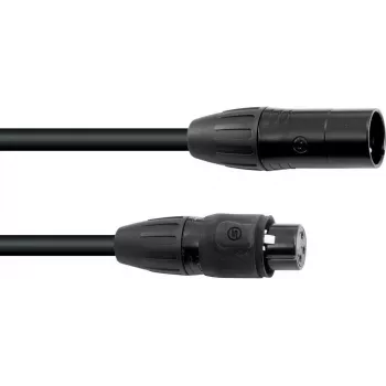 EUROLITE DMX-Kabel SEC-1 IP65 3-Pin 15m Schwarz für den Außenbereich