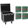 EUROLITE Set 4x LED Pixel Matrix Panel 5x5 RGB/WW + Flightcase mit Rollen