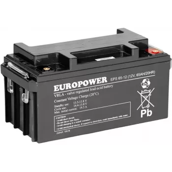 Europower AGM Batterie EPS Serie 12V 65Ah (8-12 Jahre Auslegungslebensdauer)