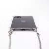 Evelatus Apple iPhone 11 Pro Max Silikon Transparent mit Halsband TPU Band Silber