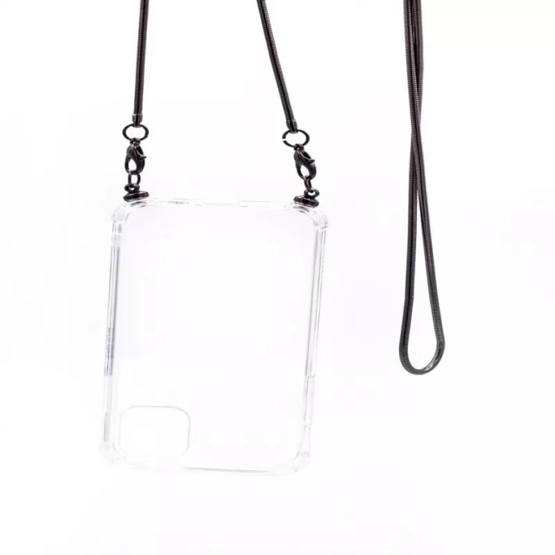Evelatus Apple iPhone 11 Pro Silikon Transparent mit Halsband TPU-Band Space Gray
