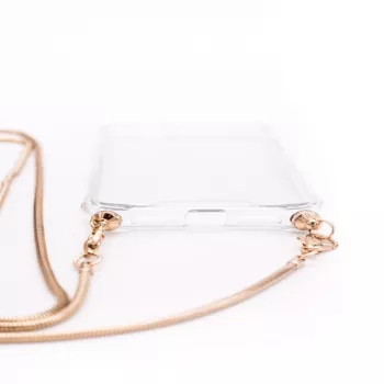 Evelatus Apple iPhone 11 Silikon Transparent mit Halskette TPU Band Gold
