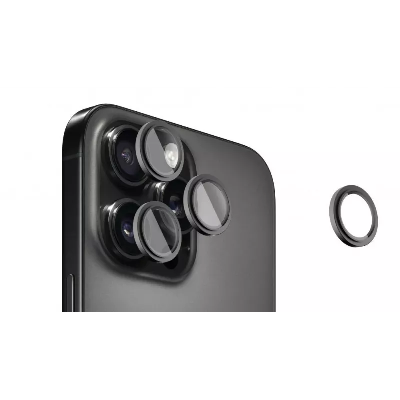 Evelatus Apple iPhone 16 Pro / 16 Pro Max Kamera-Linsenschutz Armor Black Titanium
