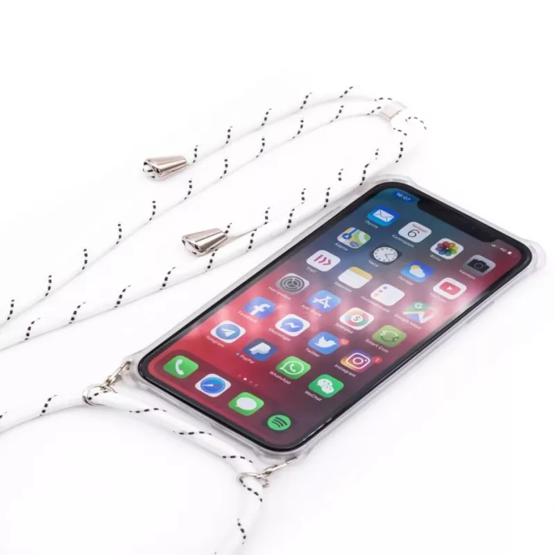 Evelatus Apple iPhone 7/8/SE2020/SE2022 Silikon Transparente Hülle mit Halsband TPU Band Transparent