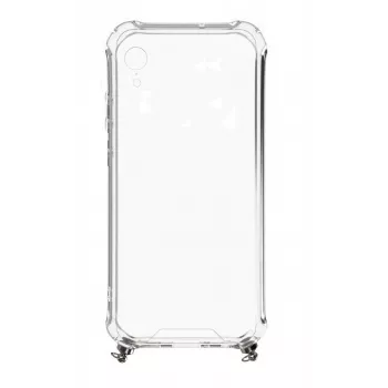 Evelatus Apple iPhone XR Silikon Transparent mit Halsband TPU Band Space Gray