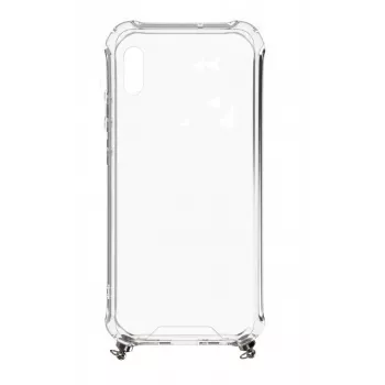 Evelatus Apple iPhone XS Max Silikon Transparent mit Halsband TPU Band Space Gray
