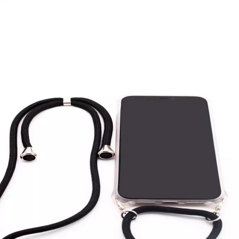 Evelatus Samsung A50s Hülle mit Band Schwarz Transparent