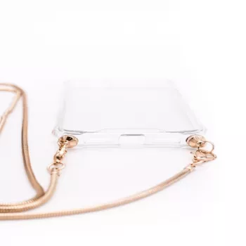 Evelatus Samsung Galaxy A10 Silicone Transparent mit Halsband TPU-Strap Gold