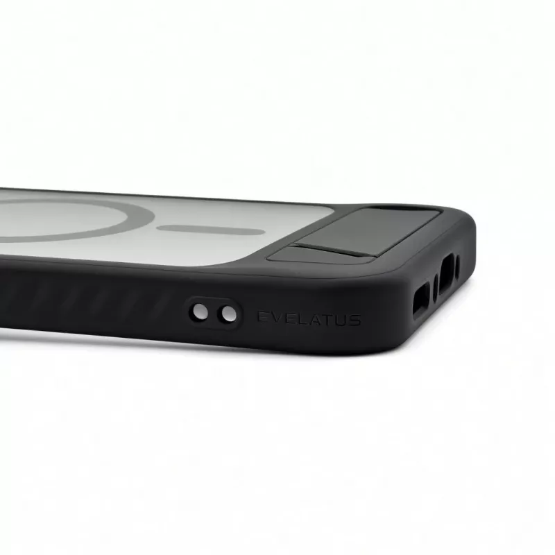 Evelatus Samsung Galaxy A37 / A36 Gummiertes MagSafe Case mit Standfuß Schwarz