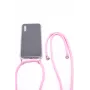 Evelatus Samsung Galaxy A50 Case mit Umhängeband Pink Transparent