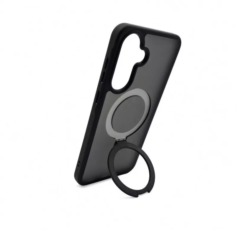 Evelatus Samsung Galaxy A57 Shield Case mit MagSafe & Stand Matt Ring Schwarz
