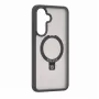 Evelatus Samsung Galaxy A57 Shield-Hülle mit MagSafe & Ständer, matter Ring, Rauchgrau