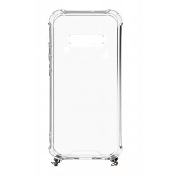 Evelatus Samsung Galaxy S10 Silikon Transparent mit Halsband TPU Band Space Gray