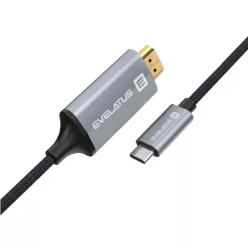 Evelatus TPC04 Universelles Datenkabel HDMI auf Type-C, Schwarz