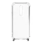 Evelatus Xiaomi Redmi Note 8 Pro Silikon Transparente Rückseitenabdeckung mit TPU-Halsbandgurt Space Gray