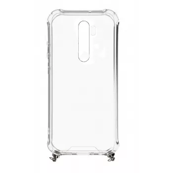 Evelatus Xiaomi Redmi Note 8 Pro Silicone Transparent with Necklace TPU Strap Gold