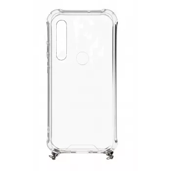 Evelatus Xiaomi Redmi Note 8 / Redmi Note 8 2021 Silikon Transparent mit Halskette TPU Band Silber