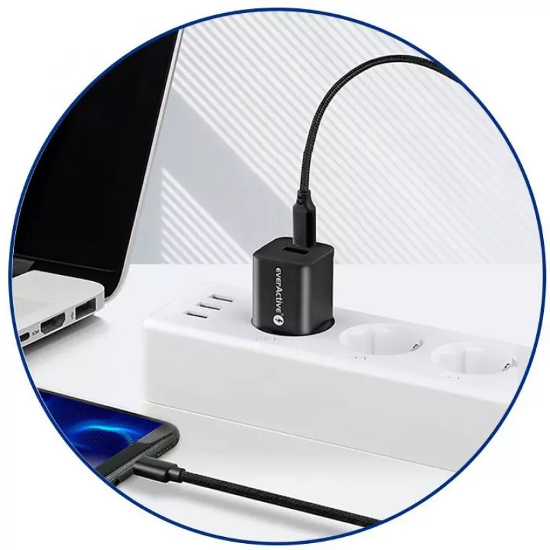 everActive CBB-1PD3 USB-C auf USB-C Kabel 1m PD 60W 3A Schwarz