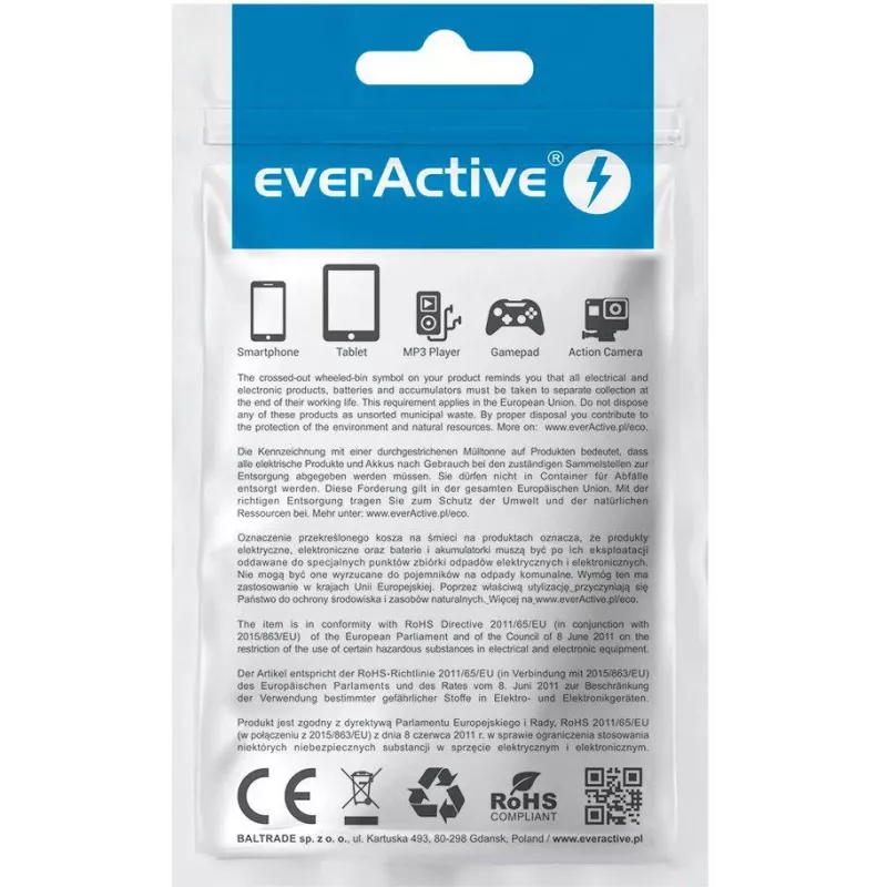 everActive CBB-2PDR USB-C auf USB-C RGB LED geflochtenes Kabel 2m 3A 60W Schwarz