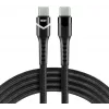 everActive CBB-2PDR USB-C auf USB-C RGB LED geflochtenes Kabel 2m 3A 60W Schwarz
