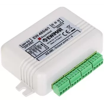 EWIMAR RS-485 Bus-Verteiler mit optischer Isolierung, 1 Eingang 4 Ausgänge, DIN-Schiene, 12-48V DC
