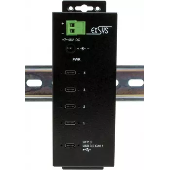 EXSYS EX-1144HMVS USB-C-Hub, USB 3.2 Gen 1, Schwarz