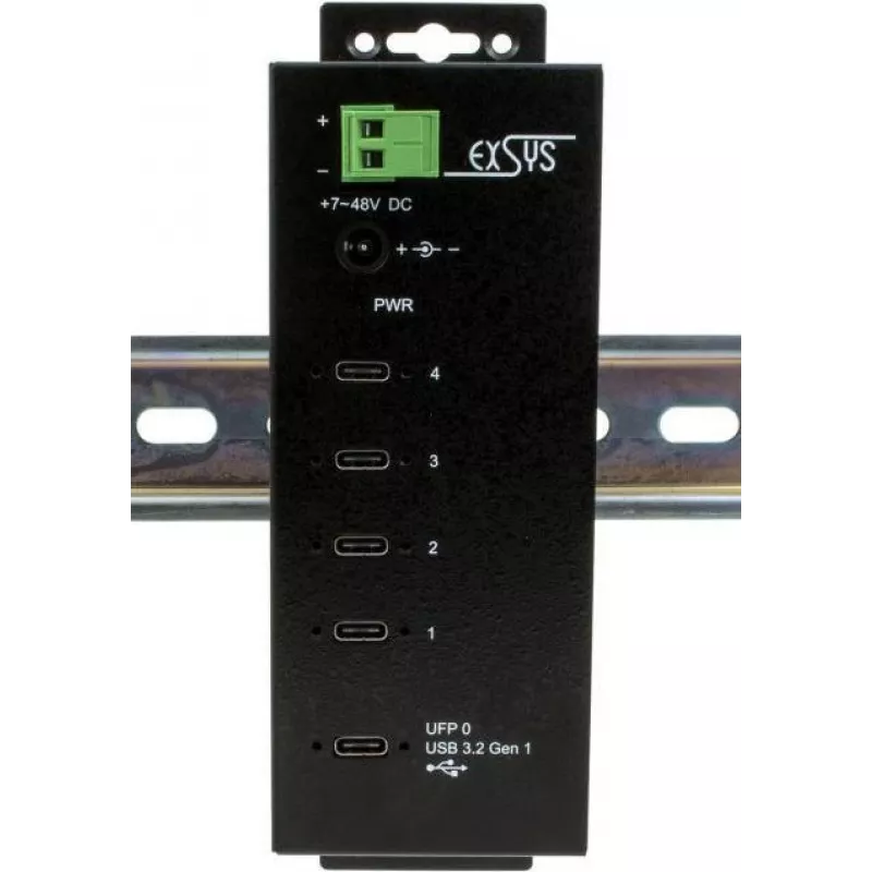 EXSYS EX-1144HMVS USB-C-Hub, USB 3.2 Gen 1, Schwarz