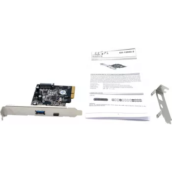 EXSYS EX-12002-2 PCIe x4 auf 2-Port USB 3.2 Gen 2 Typ-A Host-Controller-Karte