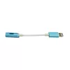 EXTRA DIGITAL Lightning auf 3,5-mm-Kopfhöreranschluss-Adapter – Weiß, 10 cm Kabel, DAC, MFi-kompatibel
