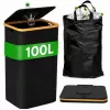 EXTRALINK Black Forest Mehrwegflaschen-Sammelkorb, faltbar, 100L, Schwarz