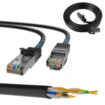 Extralink Cat.5e FTP LAN Patchkabel 10m, Kupfer Netzwerk Twisted Pair