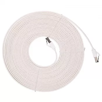 EXTRALINK Cat.8 U/FTP Flachband-Ethernet-Patchkabel 10m 40Gbps Weiß