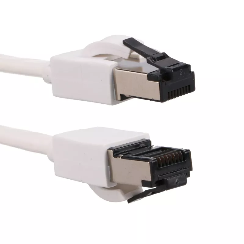 EXTRALINK Cat.8 U/FTP Flachkabel Ethernet Patchkabel 1m 40G Weiß